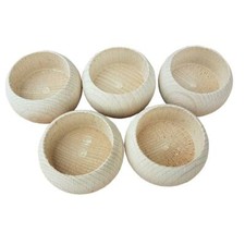 Wooden Candle Holders, Set of 5 Round, Natural Wood, - Decoupage / Unpainted