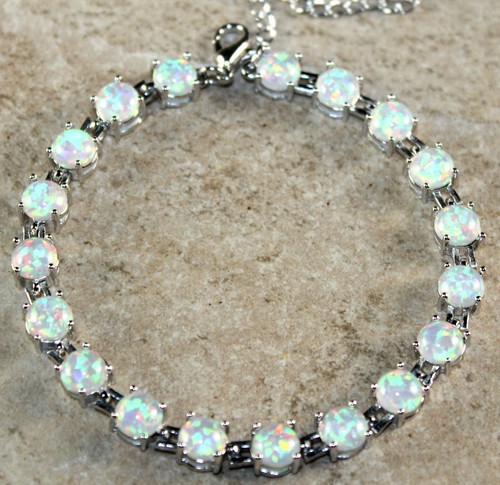 Silver elegant white fire opal - silver,