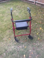 Drive Ultra-Light Folding walker walking aid Rollator with Seat / brakes in red