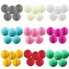 TtS 4"/10cm 5PCS Hanging Honeycomb Balls Tissue Paper Wedding Party Decoration