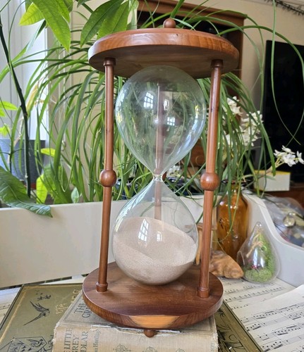 Vintage teak wood hourglass - vintage,