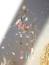 Pink Crystal Suncatcher, Gold