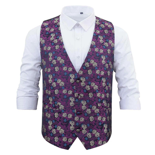 Mens waistcoat woven floral - mens,