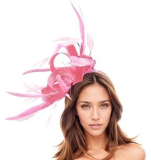 Hot Pink Fuchsia Kentucky Derby Fascinator Hat Ascot Garden Tea Party Wedding...
