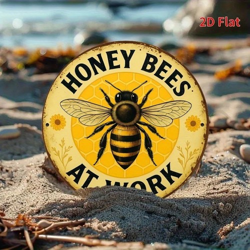 Metal honey bee garden - honey,