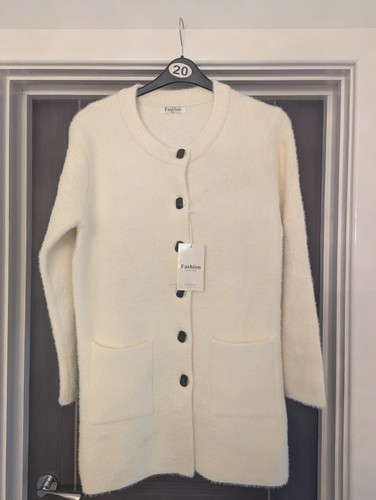 Womens cream fluffy - cream, cardigan