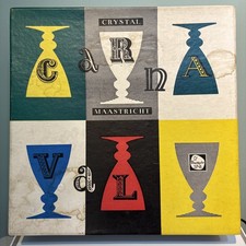 MAASTRICHT Carnival Crystal Glass set (6 glasses various colours) 1950s/60s?