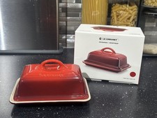 Le Creuset New Stoneware Ceramic Cerise Red Butter Dish With Lid RRP £45