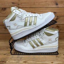 Adidas Trainers Womens Size UK 5.5 Forum Mid White Matte Gold Originals Shoes