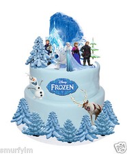 Frozen Cake Party Set Stands Up Figures Toppers Wafer DIY 31Pcs Birthday Party