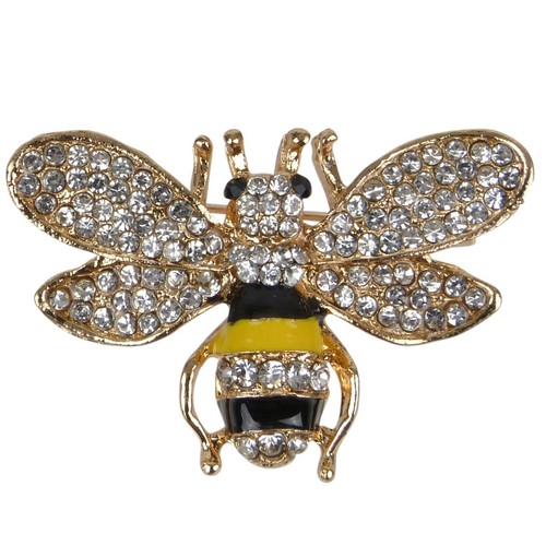 Ladies bee brooch - bee, diamante