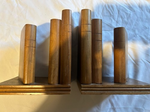 Vintage wood bookends shape - vintage,