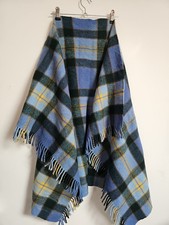 Vintage Burns Country Lambswool Scotland Alloway Tartan Small Blanket Throw