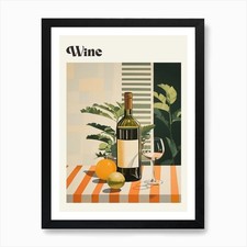 Wine 2 Retro Cocktail Poster