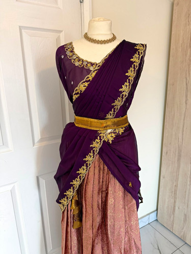 Purple gold embroidered - &,