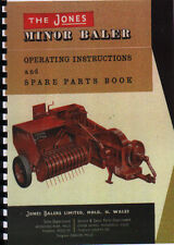 Jones "Minor" Tractor Baler Operator Instruction & Spare Parts Manual Book