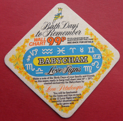 Babycham beer mat - babycham,