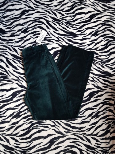 Dark green velvet trousers - m&s,