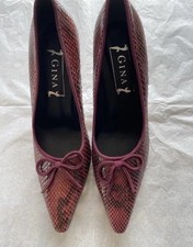 Gina Burgundy Snake Suede