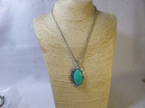 Oval turquoise and - oval, silver