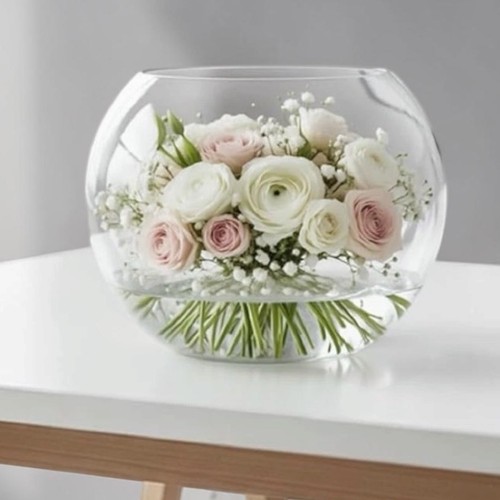 Clear glass bubble - glass, bowl