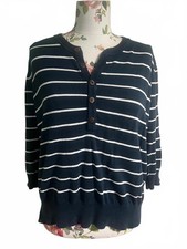 Country Rose Navy White Stripe