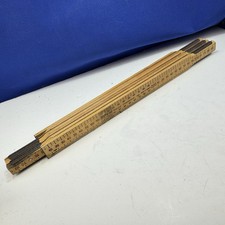 Rabone Chesterman No1641 2m Wooden Folding Rule Carpenters Sprung Vintage