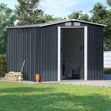 6x 8ft Shed Galvanized Steel Storage Garden Shed Tools Bicycle Store Farm House
