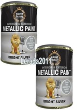 2 x SILVER METALLIC PAINT