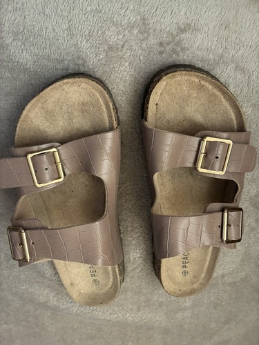 Peacocks pink flatbed sandals - peacocks,