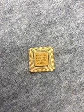 e Intel 80186 Microprocessor Ceramic Gold Chip Carrier Vintage Gold Recovery