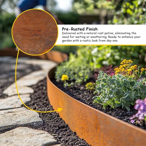 Corten steel lawn - corten, edging