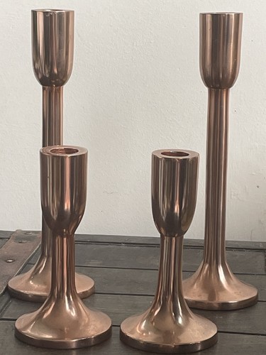 Copper tone candlestick holder - copper,