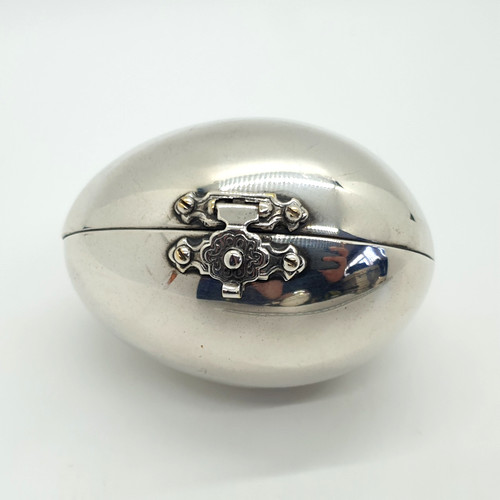 Silver plated egg form sewing - egg,