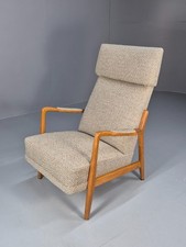 Mid Century Lounge Chair New Upholstery Swedish Beech Frame 1960s  EB10710 MNOR