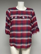 Red Check Frill Detail  Top sizes 8-16