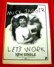 Mick Jagger Let's Work Vintage ORIGINAL 1987 Press/Magazine ADVERT Poster-Size