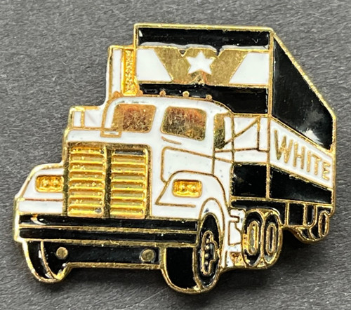 White motoring truck lorry pin - truck,