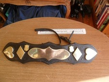 Antique Leather Martingale Horse Brass Bridle Decoration With Hearts & Diamonds