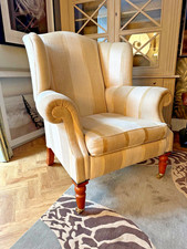 Duresta Somerset Wing armchair cream gold & oatmeal herringbone rrp £3300