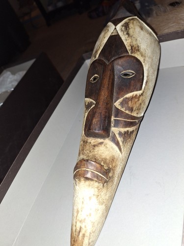 Vintage long face african mask - face,
