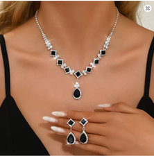 Elegant Black Crystal Square