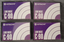 4 x Hitachi Low Noise C90 Cassette Tapes ,Used