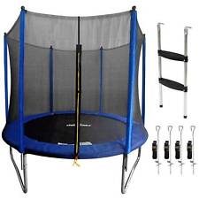 Outdoor Trampoline with Safety Enclosure Net, Anchors & Ladder - 8ft