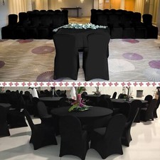 Black Spandex Chair Covers for all events. HIRE ONLY