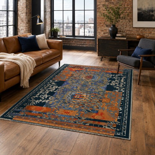 Washable rugs non - rugs, blue