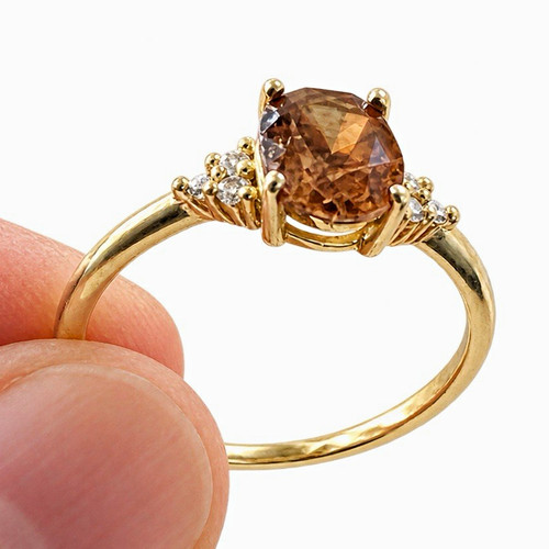 Sterling silver 925 oval brown - silver,