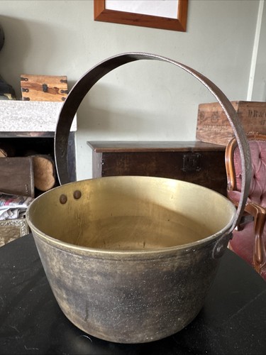 Antique brass jam - pan, with