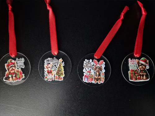 Festive dog christmas tags - dog,