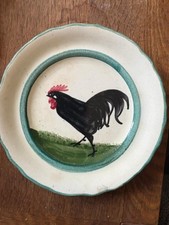 Rare Llanely Hand Painted Black Cockerel Plate